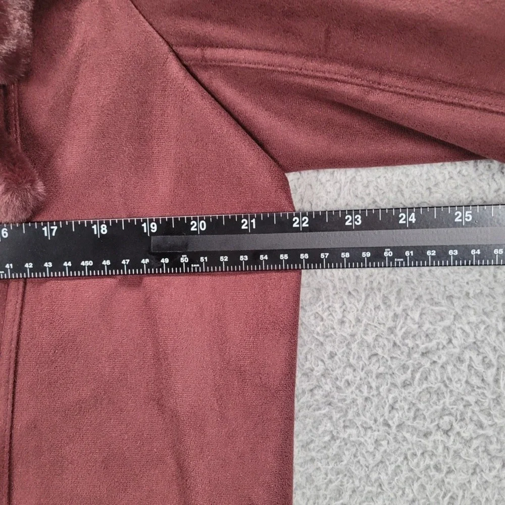 BANANA‎ Republic Factory Size MEDIUM TALL Bordeaux Faux Shearling Coat
